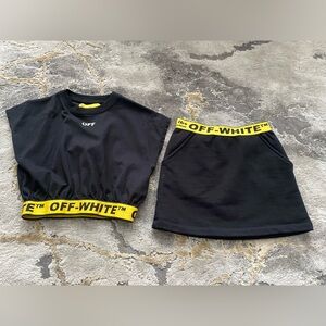 Little Girls Off-White Skirt Set